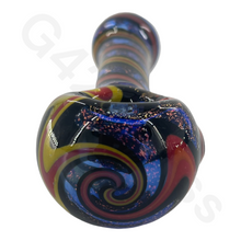 Load image into Gallery viewer, 4 1/2 Inch Twisted Dichroic Colorful Hand Pipe | Built-in Honeycomb Spoon Pipe
