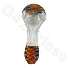 Load image into Gallery viewer, 4 Inch Colorful Swirl Style Heady Spoon Hand Pipes | Matchable Head &amp; Mouth Pattern
