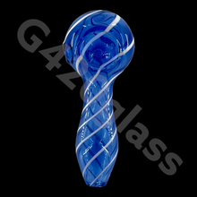 Load image into Gallery viewer, 4 Inch Single Line Swirl Glass Spoon Pipe | Variety Color
