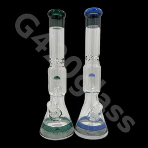 Heavy Duty Beaker Base Ice Bong with Drum Perc | 17 Inch