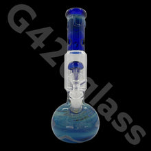 Load image into Gallery viewer, 11 Inch Beaker Base Ice Bong with Vase Style Base and Blue Mouthpiece
