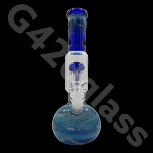 11 Inch Beaker Base Ice Bong with Vase Style Base and Blue Mouthpiece