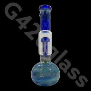 11 Inch Beaker Base Ice Bong with Vase Style Base and Blue Mouthpiece