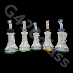 G420 Glass 9 Inch Bend Neck Vortex Recycler Rig Ice Water Pipes | USA