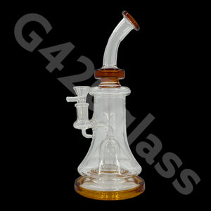 G420 Glass 9 Inch Bend Neck Vortex Recycler Rig Ice Water Pipes | USA