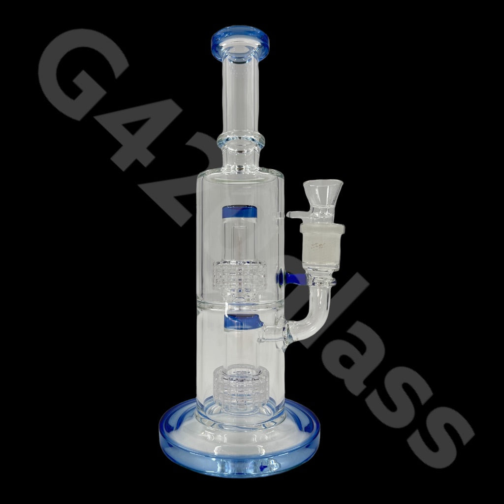 11″ Tall Glass Double Lattice Shower head Chamber  Water Pipes