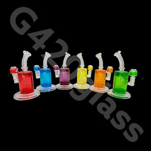 G420glass 10" Glycerin Water Pipe w/ Bubble Bowl  | Colors Vary