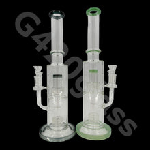 Load image into Gallery viewer, 14 Inch Tall Glass Double Lattice Showerhead Bongs | Water Pipes
