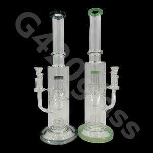 14 Inch Tall Glass Double Lattice Showerhead Bongs | Water Pipes