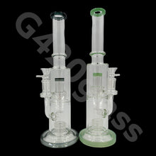 Load image into Gallery viewer, 14 Inch Tall Glass Double Lattice Showerhead Bongs | Water Pipes
