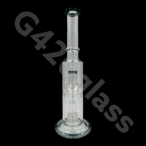 14 Inch Tall Glass Double Lattice Showerhead Bongs | Water Pipes