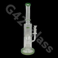 Load image into Gallery viewer, 14 Inch Tall Glass Double Lattice Showerhead Bongs | Water Pipes
