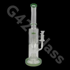 14 Inch Tall Glass Double Lattice Showerhead Bongs | Water Pipes