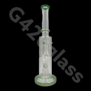 14 Inch Tall Glass Double Lattice Showerhead Bongs | Water Pipes