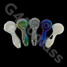 Load image into Gallery viewer, 4 Inch Electroplate Heady Glass Spoon Pipes | 5 Colors Available
