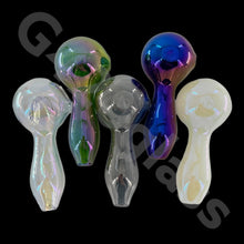 Load image into Gallery viewer, 4 Inch Electroplate Heady Glass Spoon Pipes | 5 Colors Available
