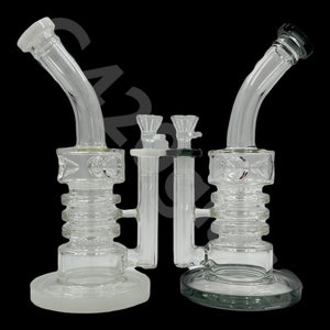 10 inch Tall Glass Double Honeycomb Screen/ Ice Pinch / Dab Rigs / Straight Bongs | Water Bongs