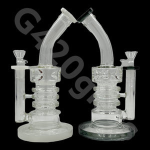 10 inch Tall Glass Double Honeycomb Screen/ Ice Pinch / Dab Rigs / Straight Bongs | Water Bongs