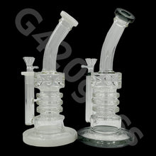 Load image into Gallery viewer, 10 inch Tall Glass Double Honeycomb Screen/ Ice Pinch / Dab Rigs / Straight Bongs | Water Bongs
