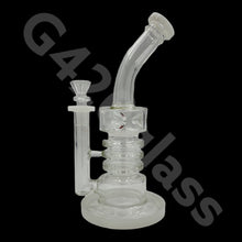 Load image into Gallery viewer, 10 inch Tall Glass Double Honeycomb Screen/ Ice Pinch / Dab Rigs / Straight Bongs | Water Bongs
