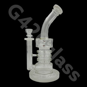 10 inch Tall Glass Double Honeycomb Screen/ Ice Pinch / Dab Rigs / Straight Bongs | Water Bongs