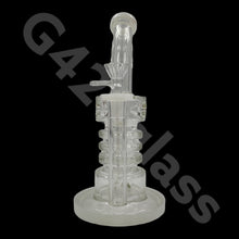 Load image into Gallery viewer, 10 inch Tall Glass Double Honeycomb Screen/ Ice Pinch / Dab Rigs / Straight Bongs | Water Bongs
