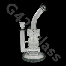 Load image into Gallery viewer, 10 inch Tall Glass Double Honeycomb Screen/ Ice Pinch / Dab Rigs / Straight Bongs | Water Bongs
