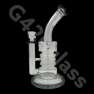 10 inch Tall Glass Double Honeycomb Screen/ Ice Pinch / Dab Rigs / Straight Bongs | Water Bongs