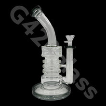 Load image into Gallery viewer, 10 inch Tall Glass Double Honeycomb Screen/ Ice Pinch / Dab Rigs / Straight Bongs | Water Bongs
