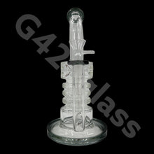 Load image into Gallery viewer, 10 inch Tall Glass Double Honeycomb Screen/ Ice Pinch / Dab Rigs / Straight Bongs | Water Bongs
