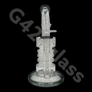 10 inch Tall Glass Double Honeycomb Screen/ Ice Pinch / Dab Rigs / Straight Bongs | Water Bongs