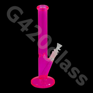 12 Inch Straight Cylinder Neon Glass Ice Smoking Bong | Multi Color